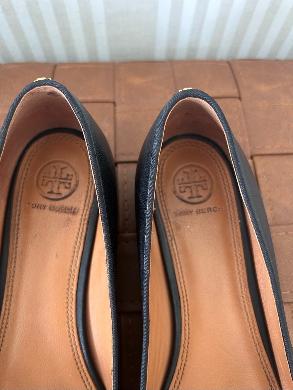 TORY BURCH Brooke Bow 25MM  Black Ballet Nappa Leather Heels Women’s Size 8.5 - Picture 7 of 11